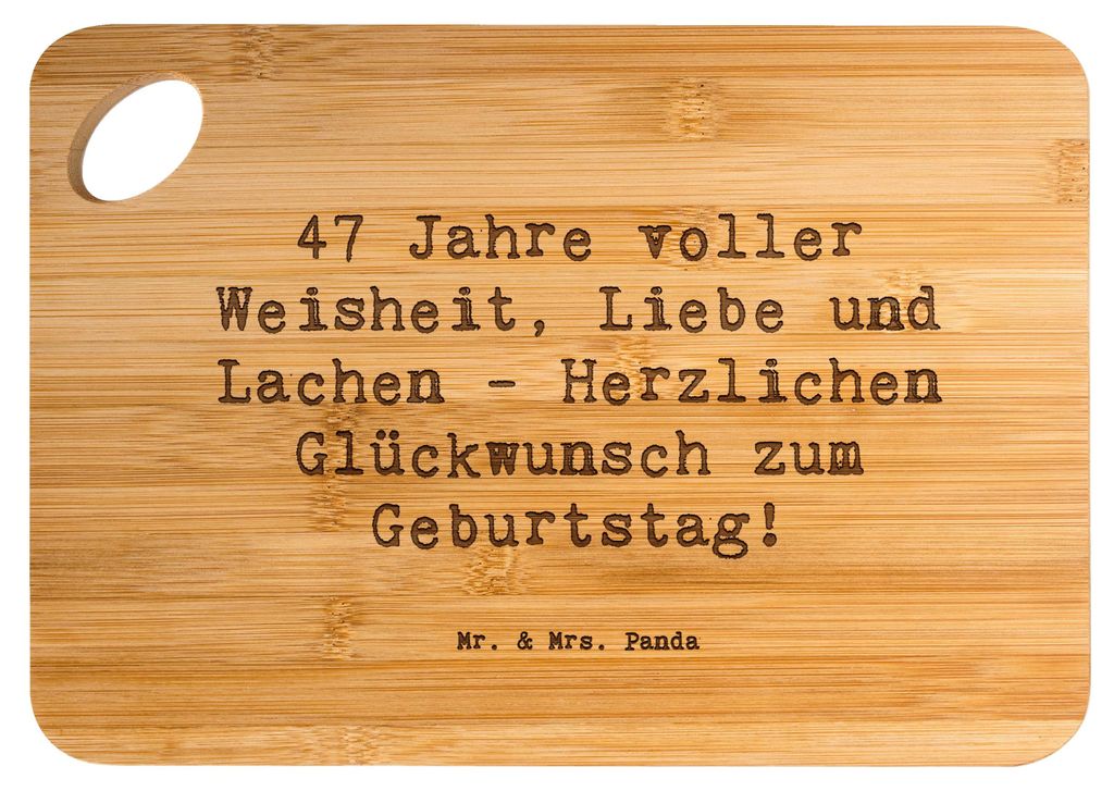 Mr. & Mrs. Panda Holzbrett Spruch 47. Geburtstag - Transparent - Geschenk, Happy Birthday, Feier, Frühstücksbrett, Liebe, Besondere Anlässe, Geb...