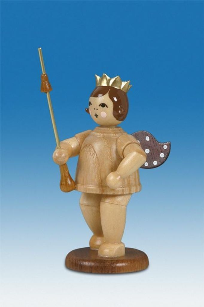 Holzfigur Musikengel mit Tambourstab ohne Krone Höhe 6,5cm NEU