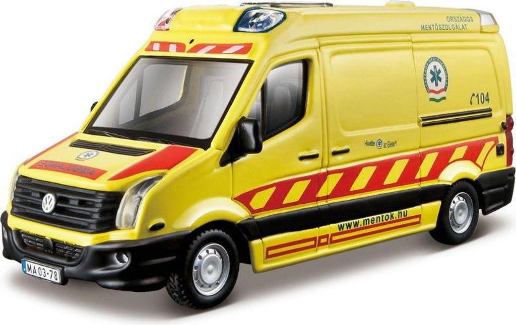 Bburago: Ungarischer Krankenwagen Volkswagen Crafter 1/50 Produktbild 