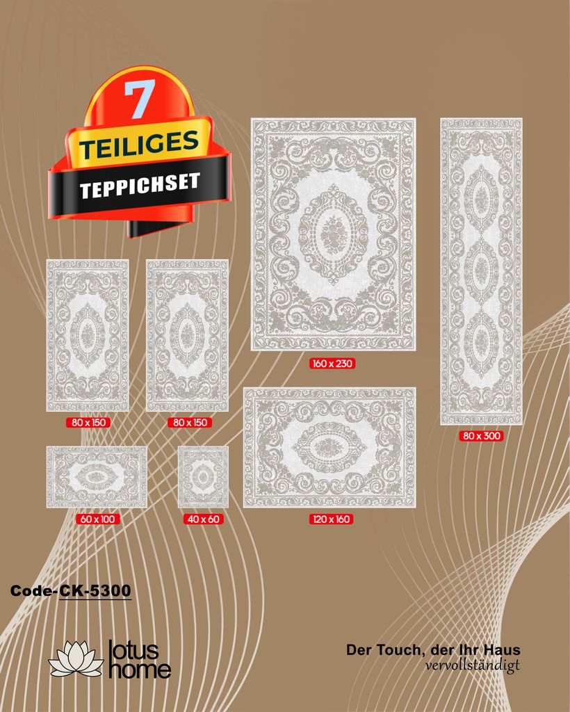 7-teiliges Teppich-Set CK 5300 Produktbild 