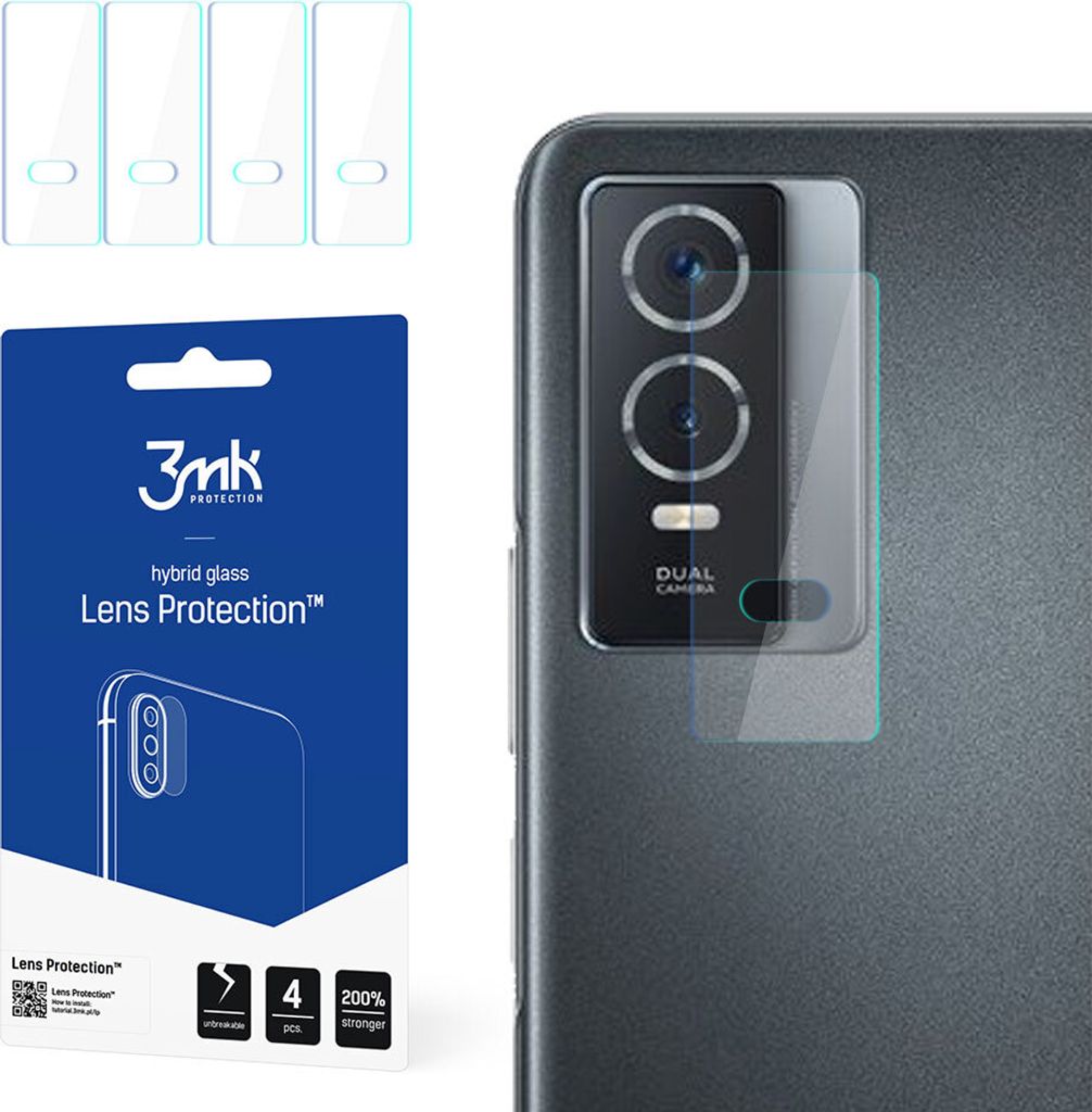 3mk Hybridglas Lens Protection für Vivo Y74s Kamera Objektiv Kameralinse 0,16mm 6H (4 Stück)