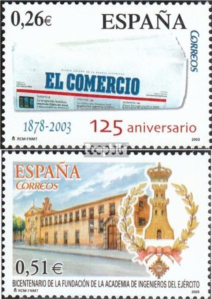 Briefmarken Spanien 2003 Mi 3874,3880 (kompl.Ausg.) postfrisch Tageszeitungen