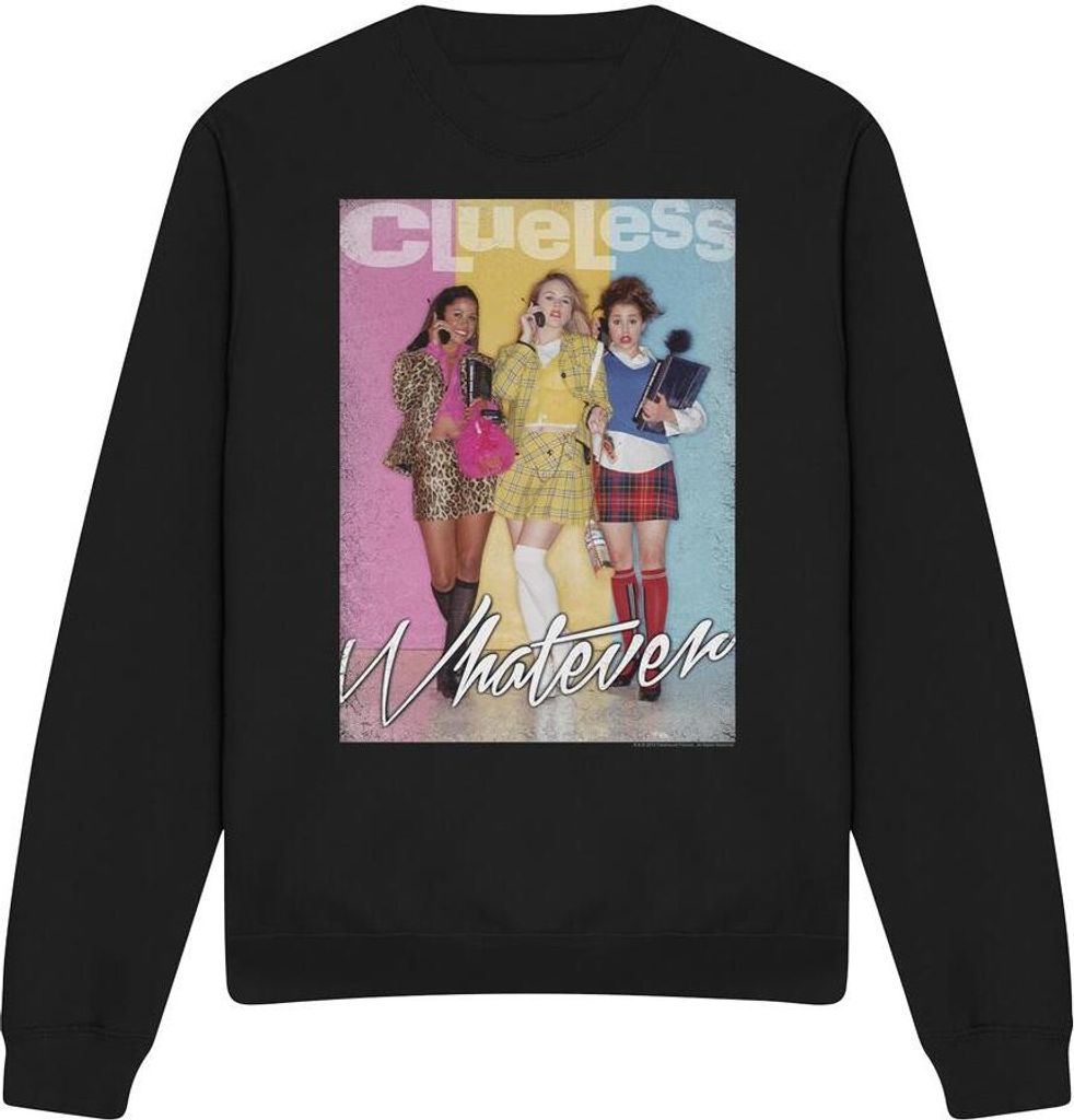 Clueless - "Whatever" Sweatshirt für Herren/Damen Uni TV13106 (S) (Schwarz)