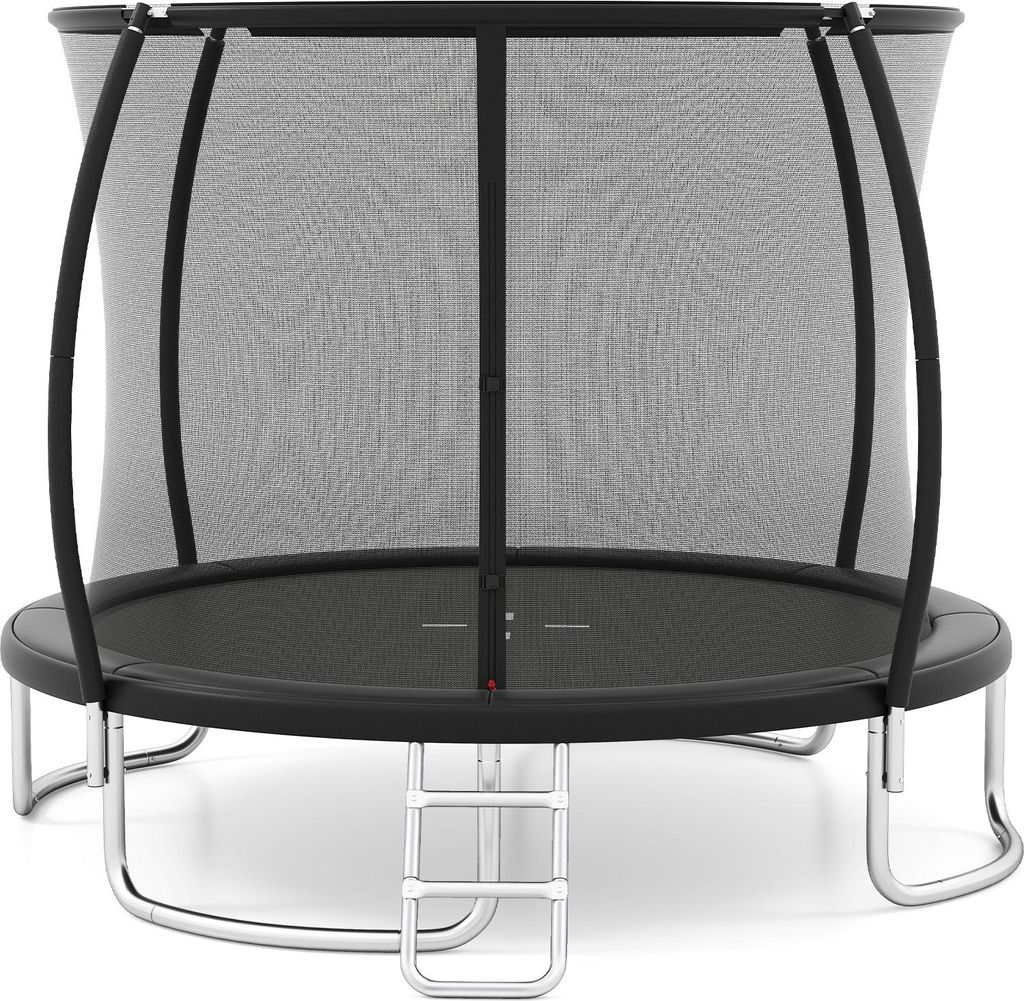 COSTWAY Ø366cm Trampolin Outdoor, Gartentrampolin rund mit Leiter, Sicherheitsnetz, Randabdeckung&Metallrahmen, Kindertrampolin für Kinder&Erwach...