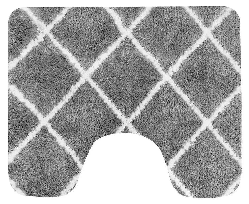 Tapis de Contour WC Gris Menton 60x50 cm - Douceur et Hygiène Assurées