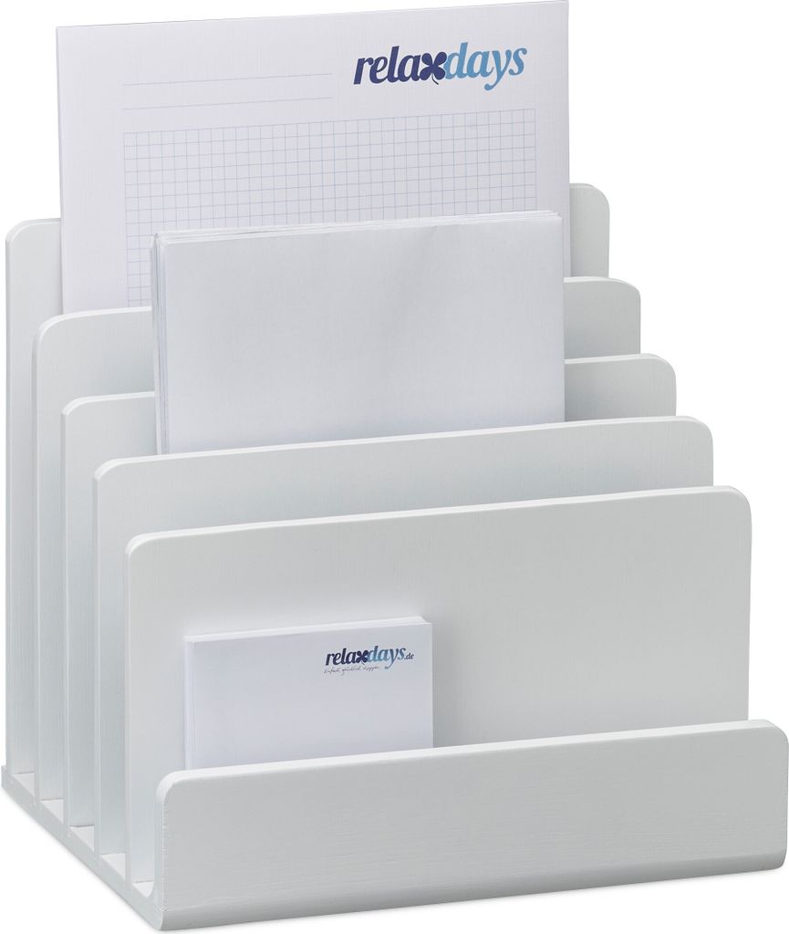 relaxdays 10023250_0 relaxdays Briefständer   weiß Zdjęcie produktu 
