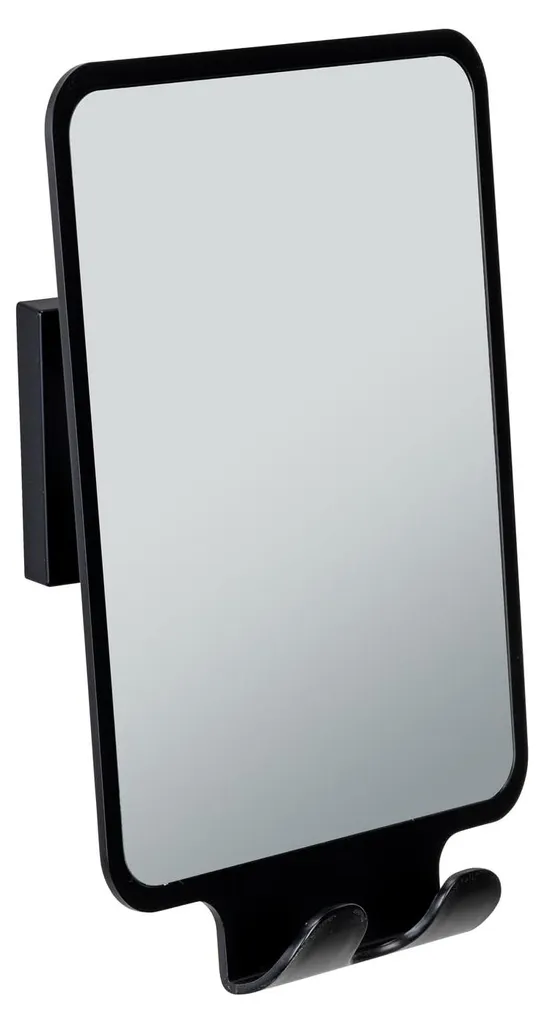 Miroir de douche sans perçage Vacuum-Loc Quadro antibuée noir mat