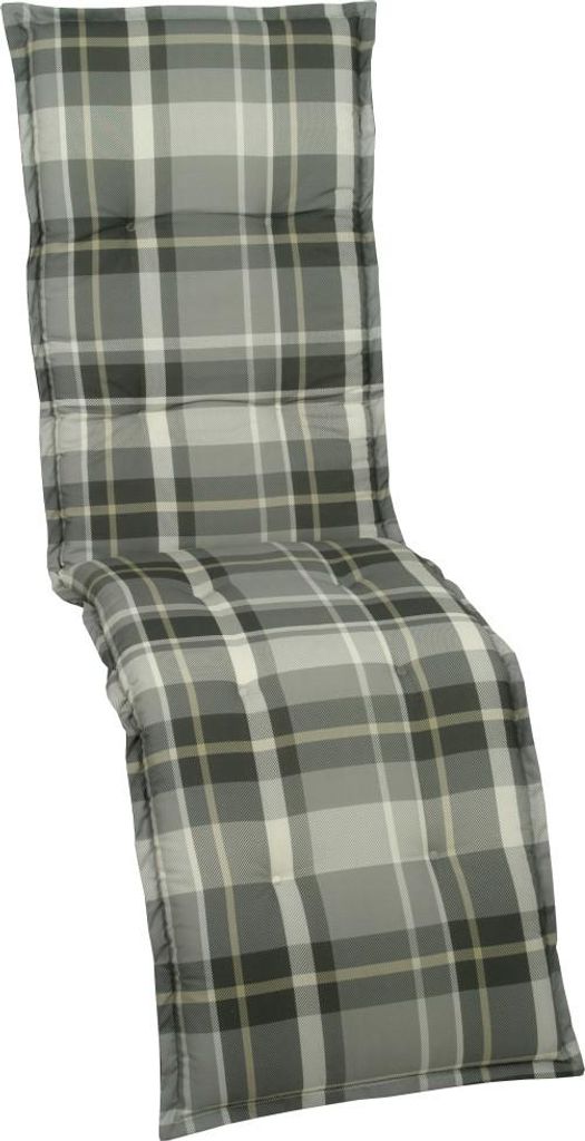 Go-De Relax-Auflage grau-kariert, 170 x 50 x 6 cm Produktbild 