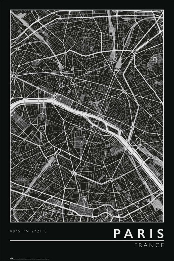 Poster Paric City Map 61x91.5cm