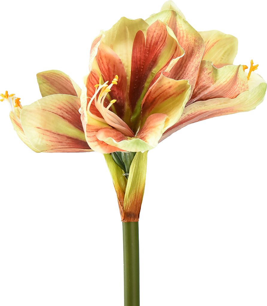 Knstliche Amaryllis Blume Rosa Gelb 66 cm  Dekoration &