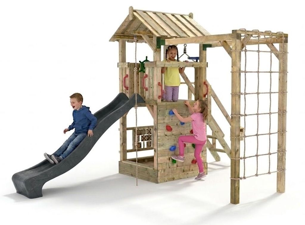 Spielplatz-Rutsche, Kletterwand, Seilleiter für Kinder + GRATIS