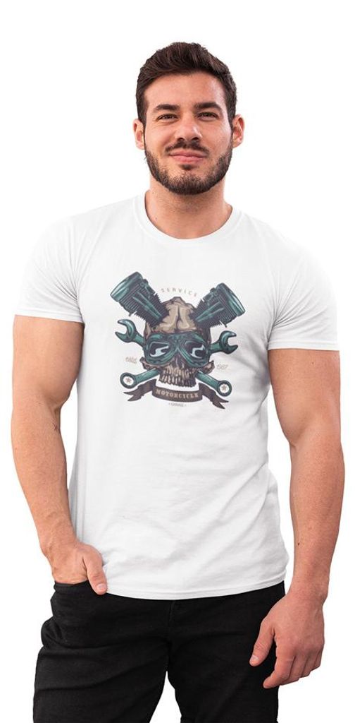 D&B Uni Polo ST00166 Motorcycle Weiß-Größe 5XL