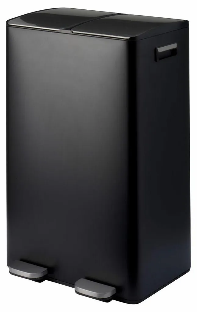 Fini les odeurs avec cette Poubelle de Tri 2x30L Noire à Pédale Cuisine