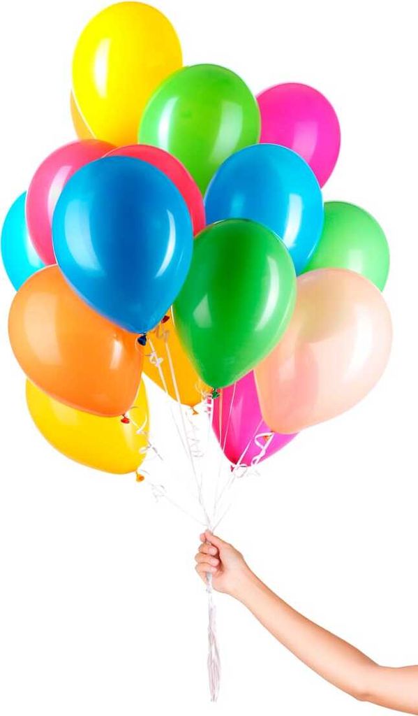 30 Bunte Luftballons mit Band 23cm