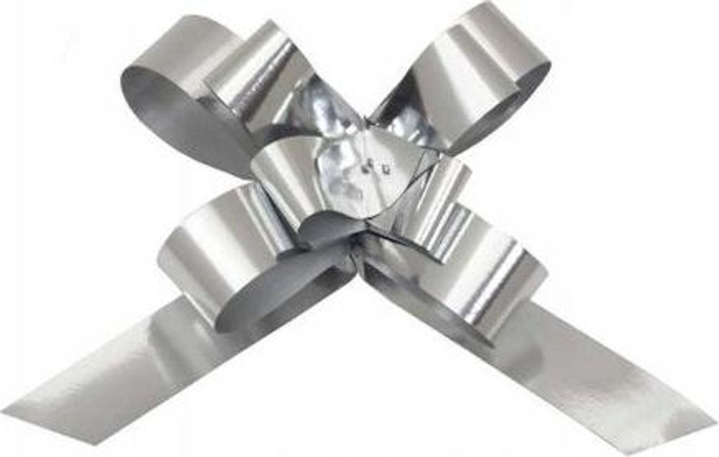 Schleifenband 2 cm, 25 Stk. Silbermetall.