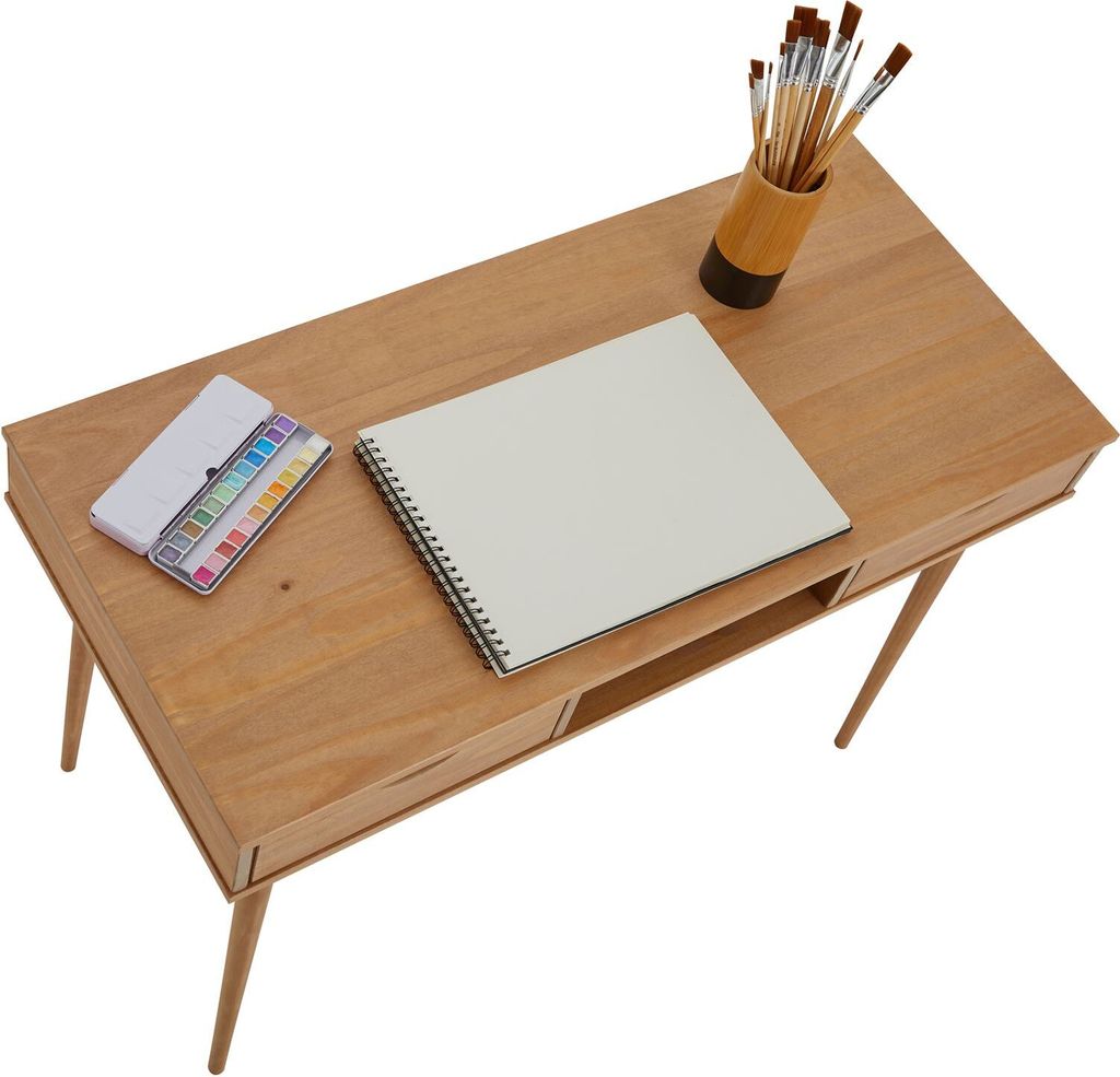 Schreibtisch STEFANO braun - Bürotisch mit 2 Schubladen und Produktbild 4