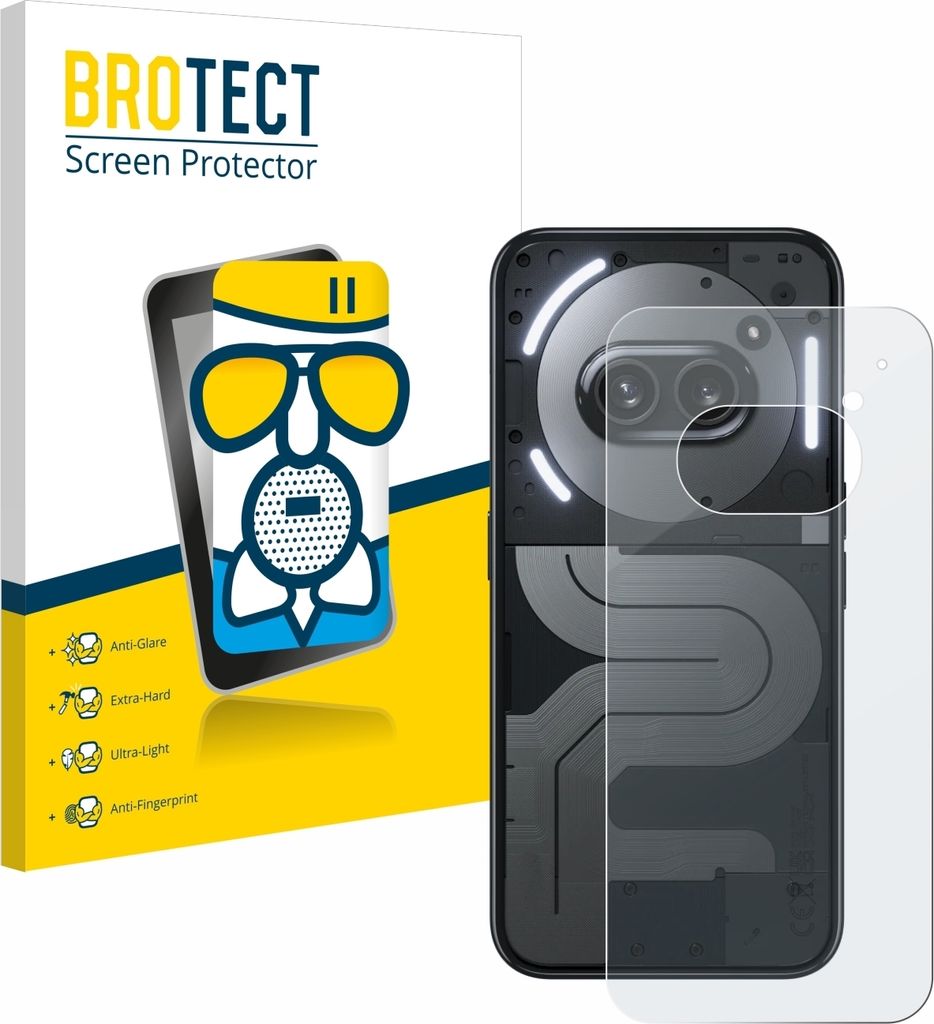 BROTECT Entspiegelungs Schutzglas für Nothing Phone (2a) Plus (Rückseite) Schutzfolie Panzer Folie Glas Display Schutz matt