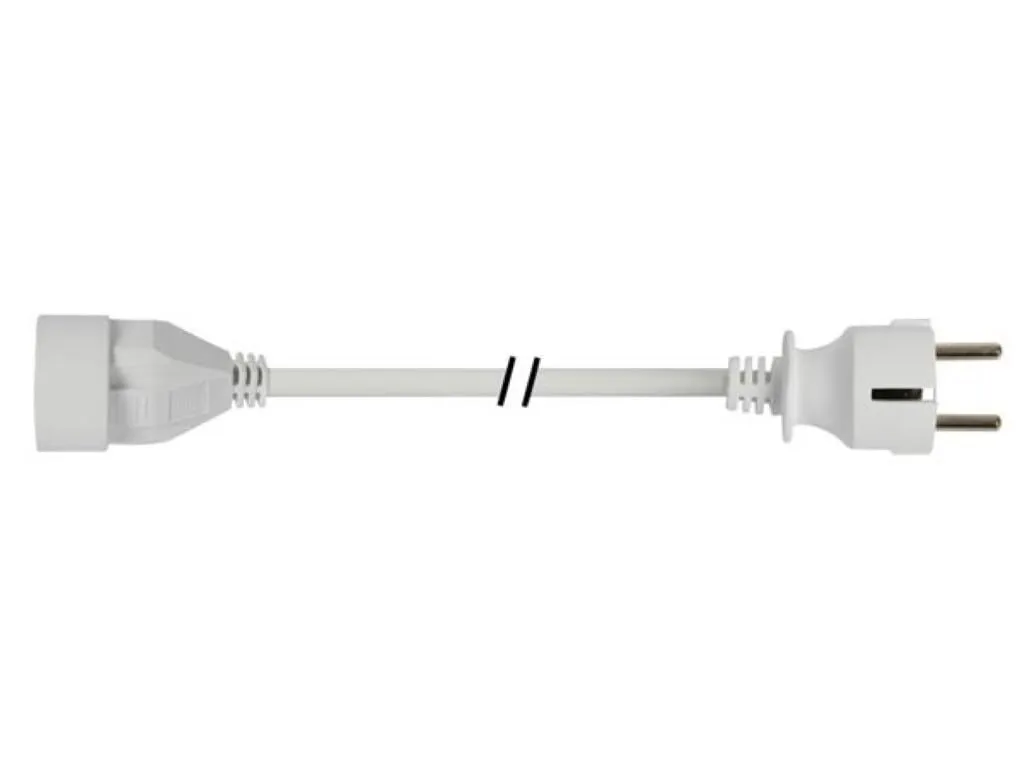 Câble d'extension 5m Blanc 3G1.5 Schuko - Rallonge électrique robuste