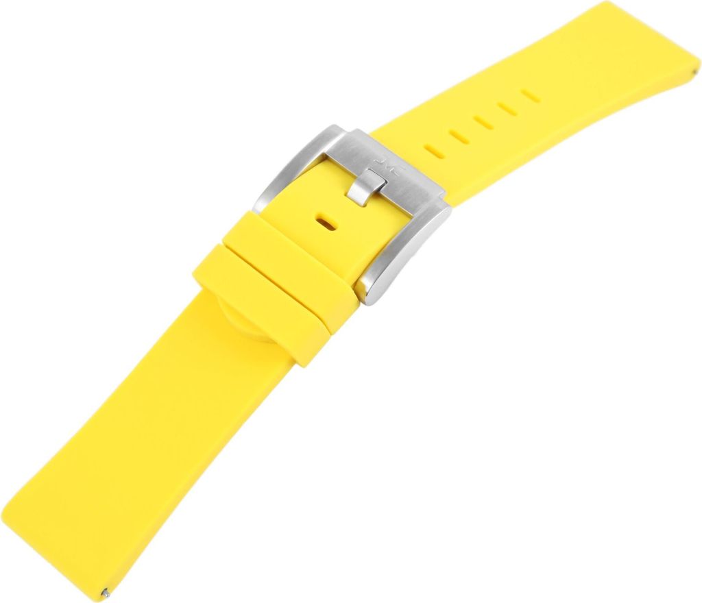 TW Steel Silikonband, 22 mm, gelb, silberf. Schließe