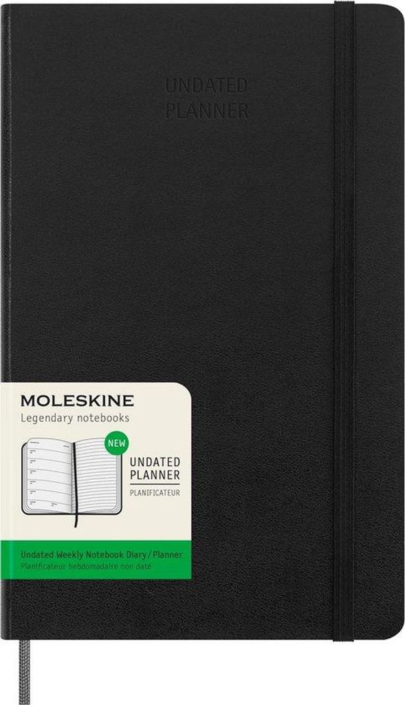 Kalender - 1 Woche pro Seite - A5 - Schwarz - Kunststoff