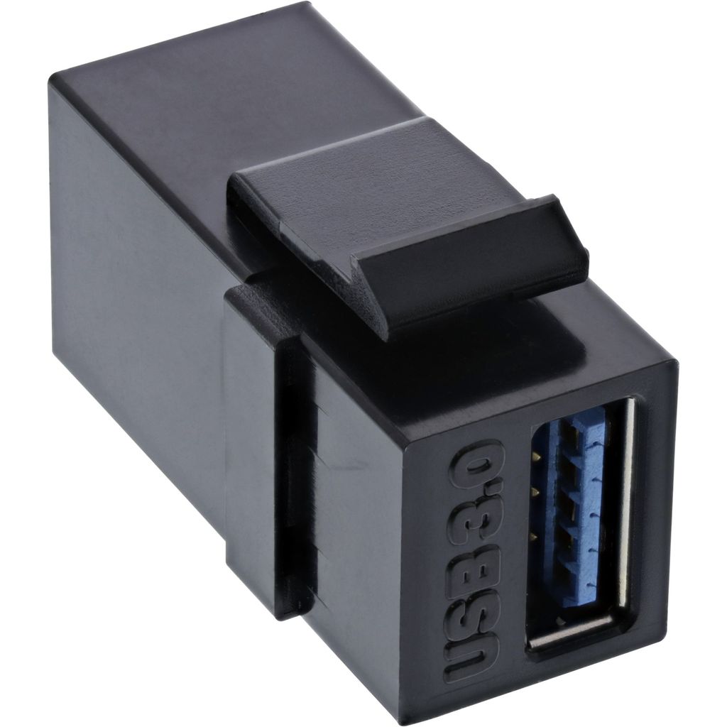 INLINE USB 3.0 Keystone Snap-In Einsatz USB-A Buchse Buchse schwarz
