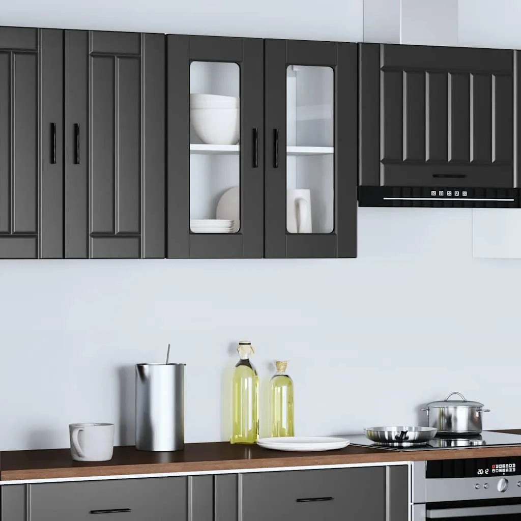 Pensile Cucina Vetro Nero vidaXL Porto: Arredo Minimal e Funzionale