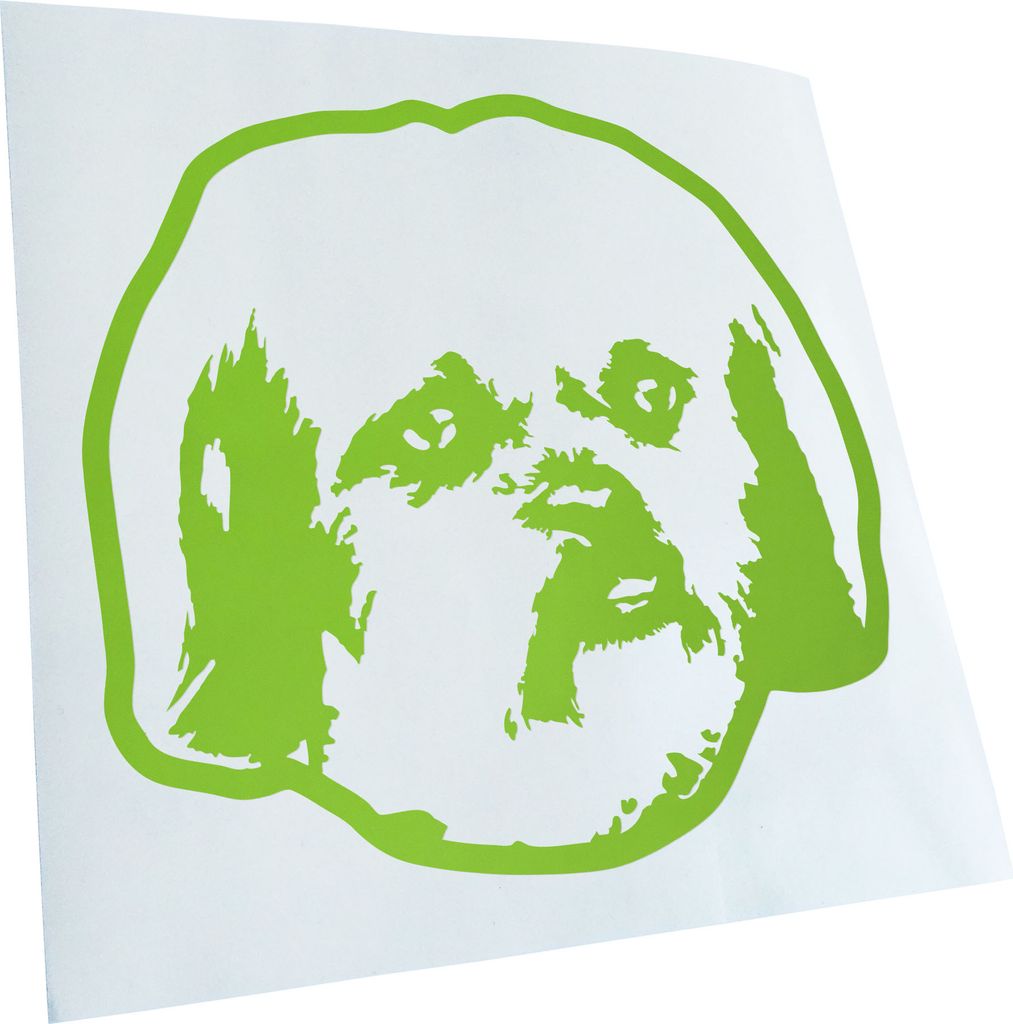 Kiwistar - Autoaufkleber - Peekapoo Hund - Lindgrün - 60x55cm - Aufkleber für Auto, Laptop, Fahrrad, LKW, Motorrad mehrfarbig JDM Decal Racing