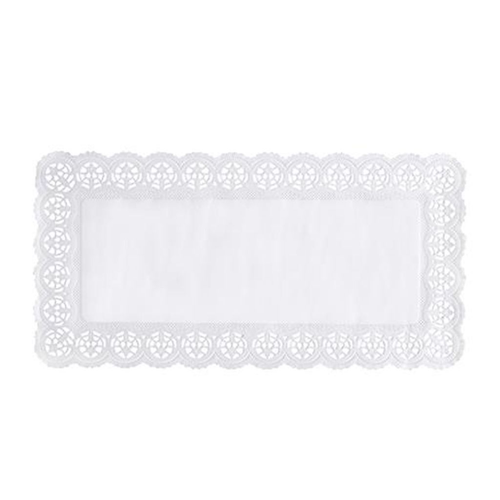 Papstar Spitzenpapiere eckig 40 cm x 20 cm weiß, 25 x 6 Stück