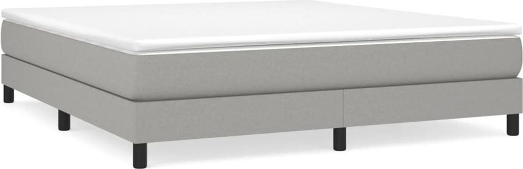 Struttura letto senza materasso Tessuto grigio chiaro Immagine del prodotto 