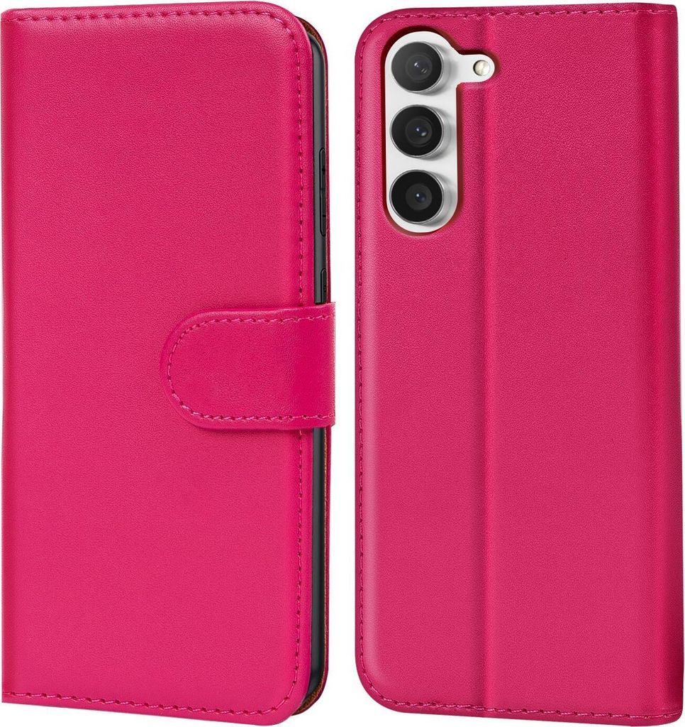Conie Klapp Tasche für Samsung Galaxy S23 Plus Kartenfach Rundumschutz Hülle in Pink