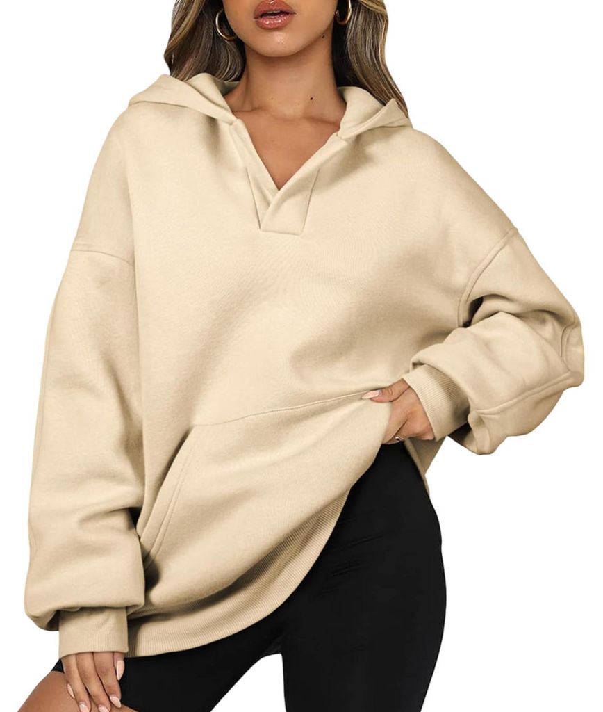 Damen-Hoodie mit Kapuze Sportlich Oversize Warm Bequem Produktbild 
