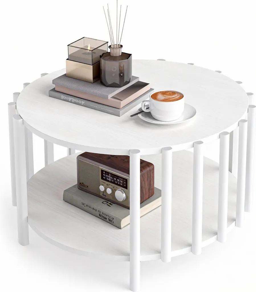 Table basse gain de place pour petits salons avec plateau de thé