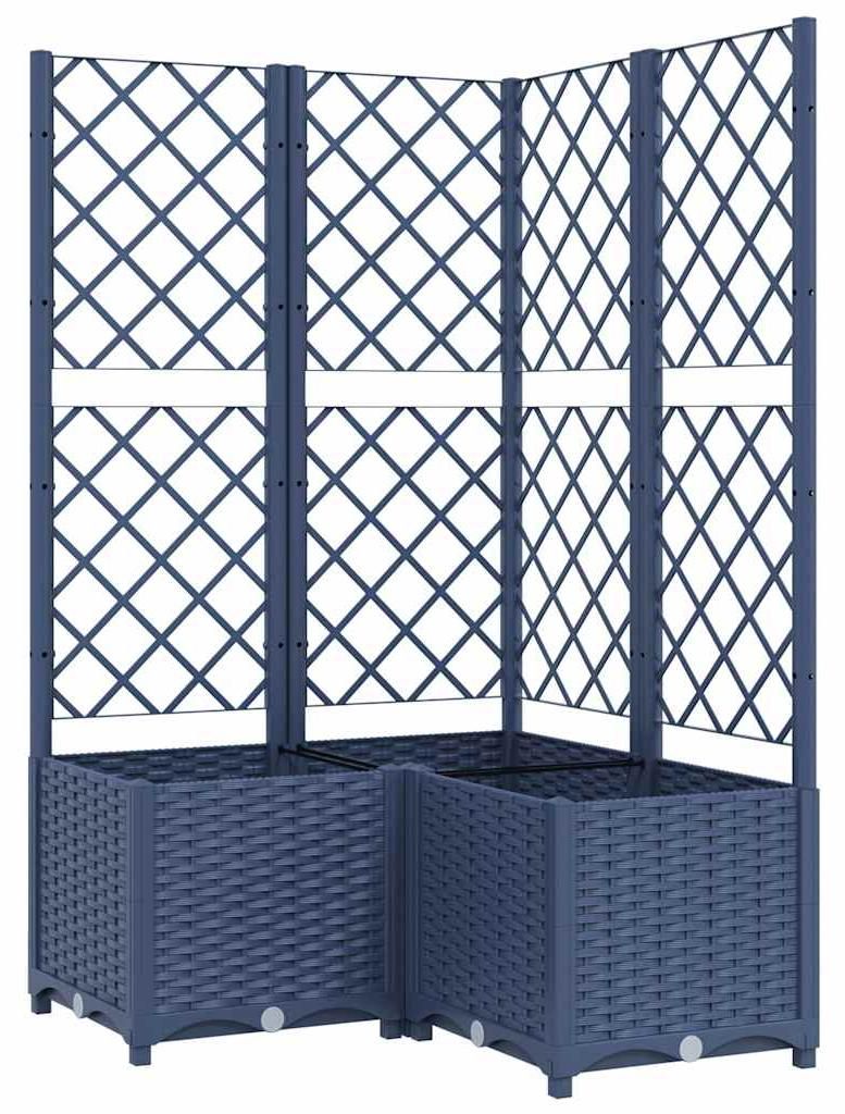 vidaXL Sadzarka z kratką niebiesko-szara 80x80x136 cm PP Zdjęcie produktu 