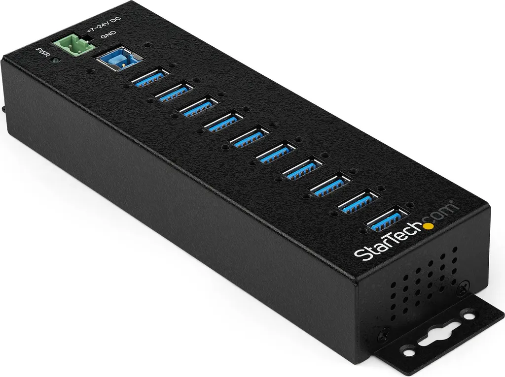 Hub industriel 10 ports USB 3.0 StarTech.com noir montage rail DIN