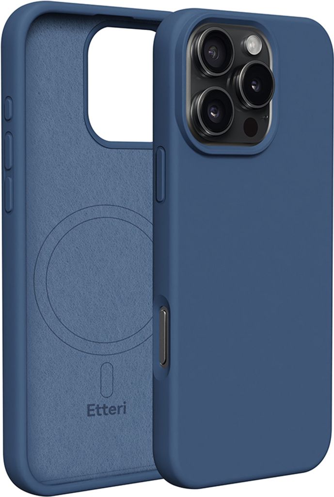 Etteri Silikon Mag Cover für iPhone 16 Pro 6,3" Handyhüllen Dunkelblau