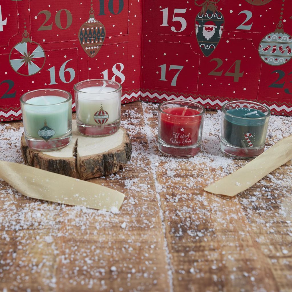 KE Luxuriöser Adventskalender-Karte „Kerze“ – DIN B6, Mit Folienprägung, Made In Germany