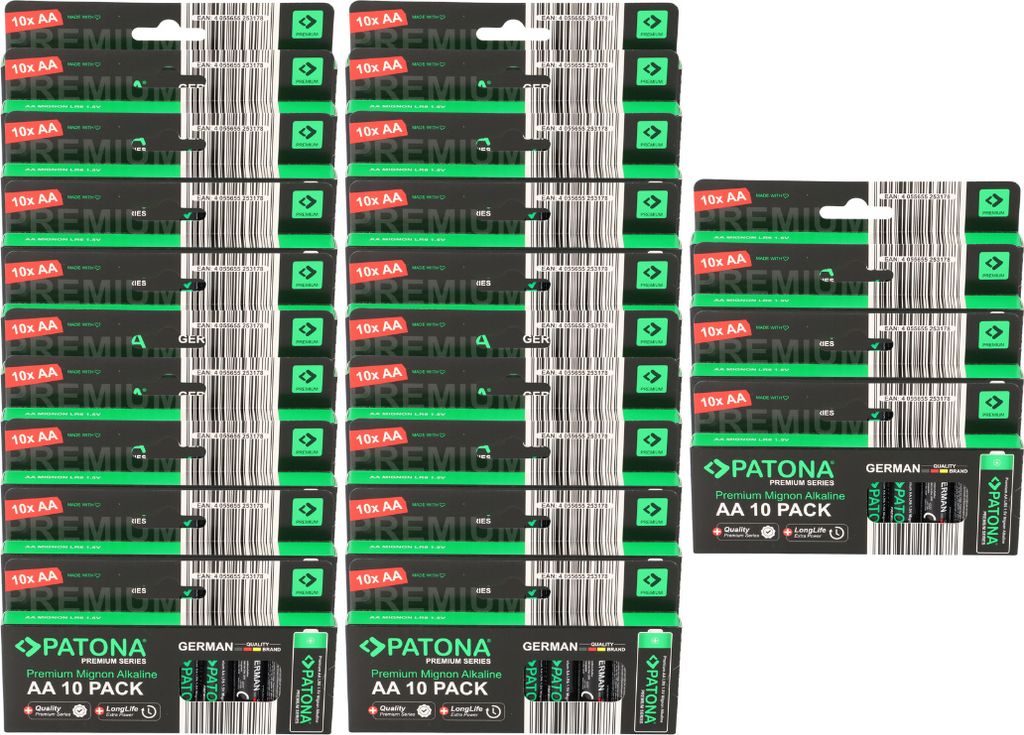 PATONA Premium 240x AA Batterien (24x10er) Pack 1,5V Alkaline