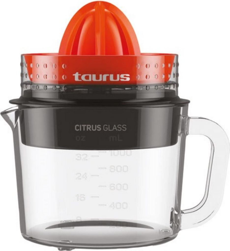 Taurus Zitruspresse aus Glas, Zwei-Wege-Rotation, 30 W, 1 Liter, 0 Dezibel, Kunststoff, mehrfarbig