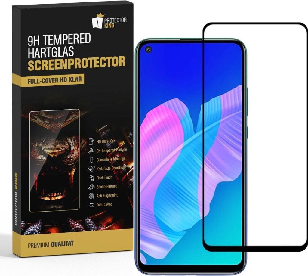 6x 9H Panzerglas für Huawei P40 Lite E FULL COVER Displayschutz Schutzglas Hartglas Schutzfolie Panzerfolie KLAR Tempered echtes Displayglas Glasf...