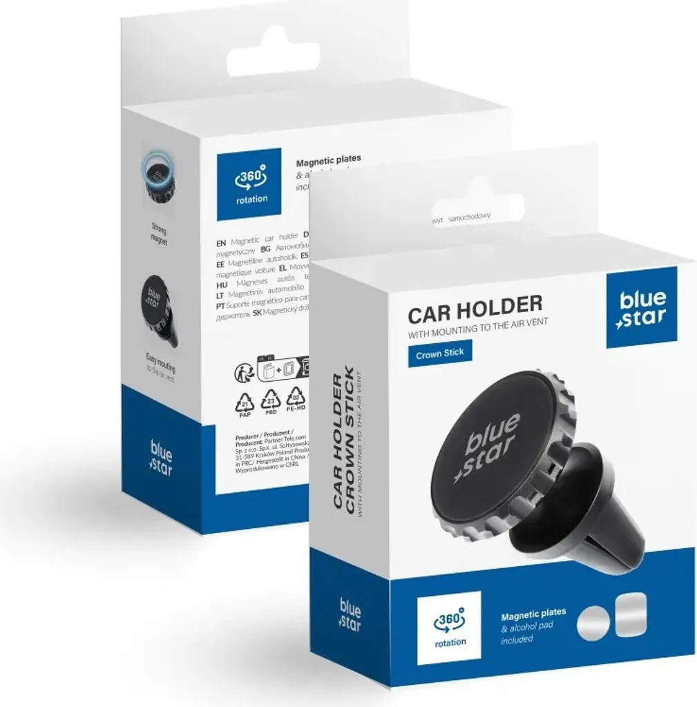 Supporto Auto Blue Star Magnetico 360° - Design Nero Premium - 3