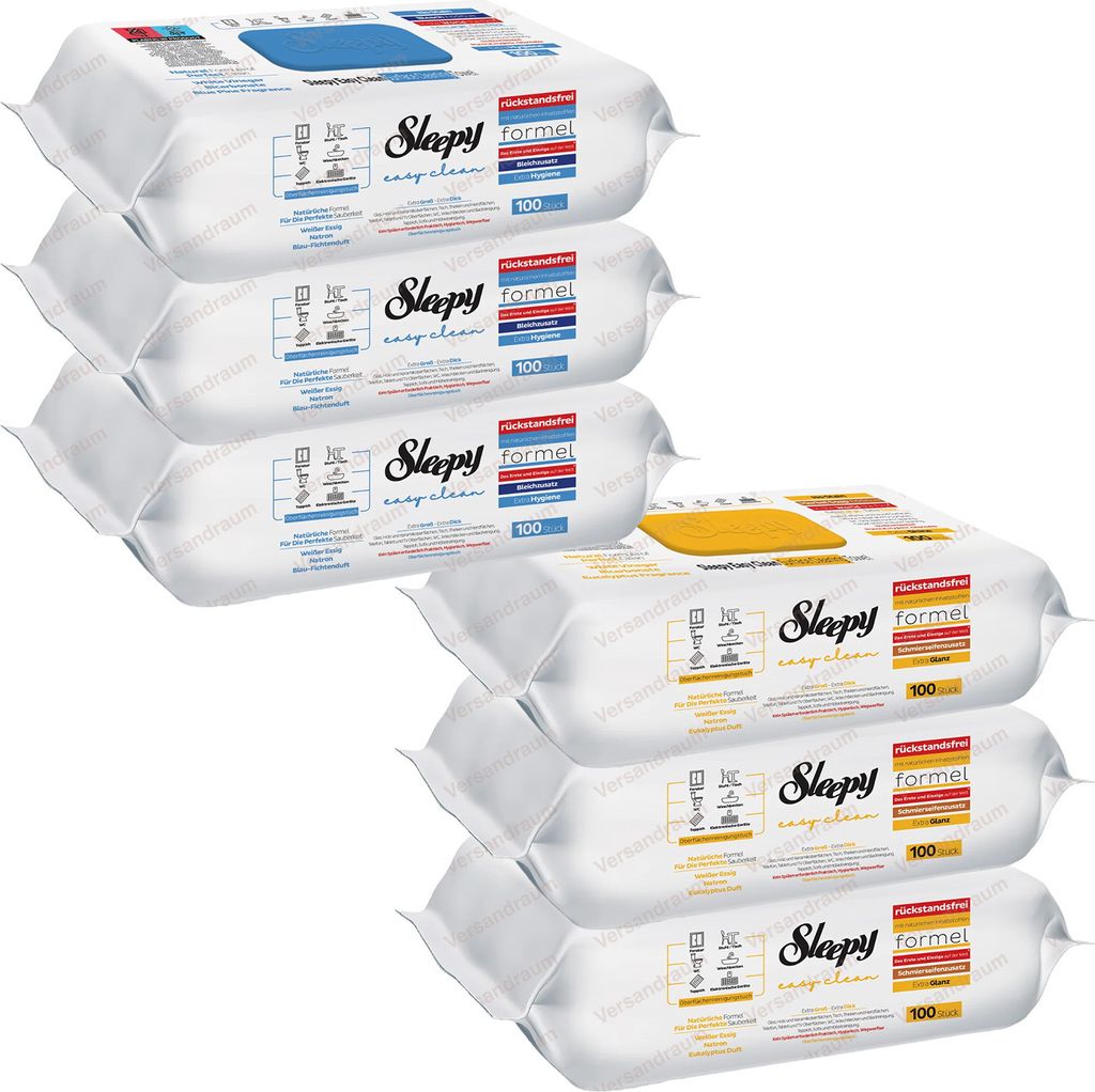 Sleepy Easy Clean Oberflächenreinigungstücher 3xBlau/3xGelb Produktbild 1