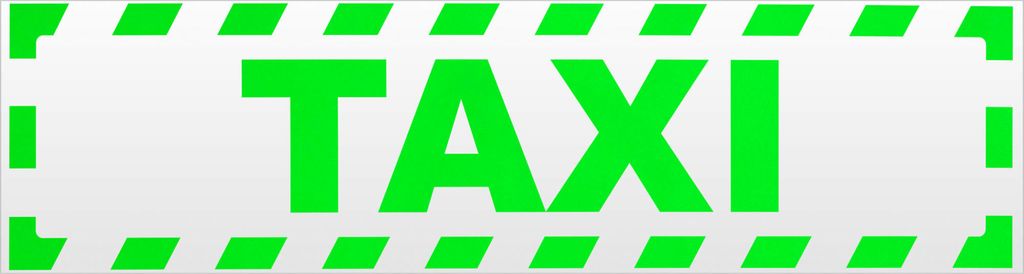 Kiwistar Taxi gestreift Magnetschild Schild magnetisch - 20cm Neongrün - Magnetfolie für Auto PKW Kfz