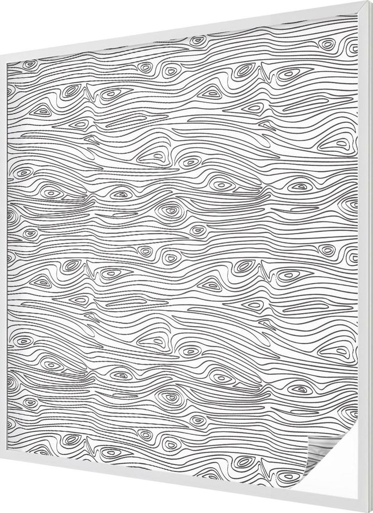 Buntglas Fensterfolie – 116x100 cm – Stained-Glass Design – blickdichte dekorative Sichtschutzfolie – selbstklebend, UV-Schutz – Holzlinien