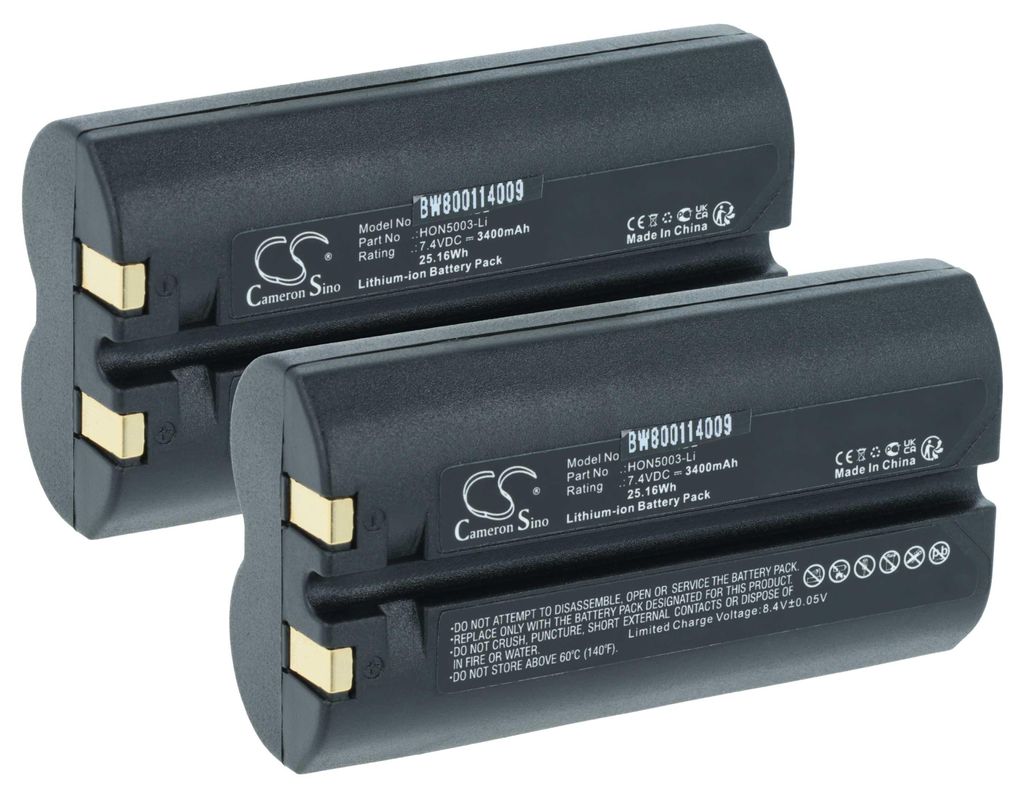 vhbw 2x Akku kompatibel mit Telekom D1718 Barcodescanner POS (3400 mAh, 7,4 V, Li-Ion)