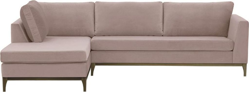 Linksseitiges Ecksofa Gosena Wood-Velluto 14-wax black