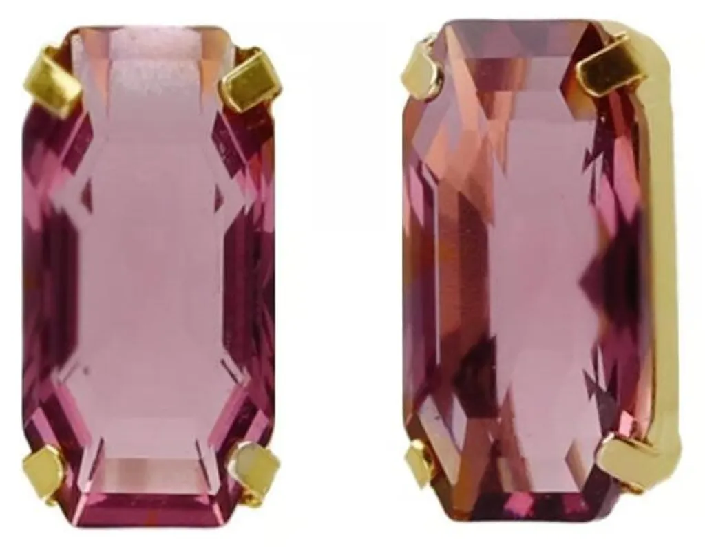 Boucles dorées or fin serties d'un cristal bordeaux éclatant A4686-28DT