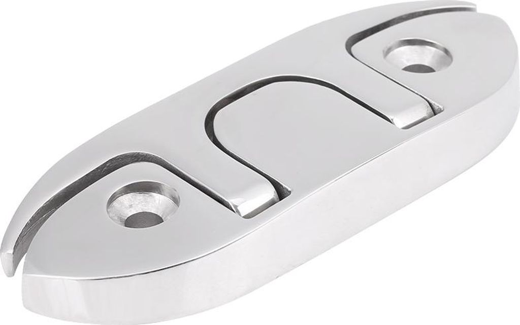 Klappbarer Bootstollen aus Edelstahl 316, spiegelpoliert, 12 x 4 cm für Boot, Kajak