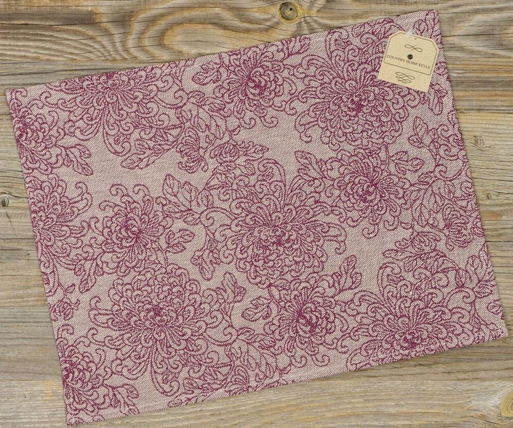 Tischset CLEO Blüten Ranken Paisley beige violett 47x35 cm