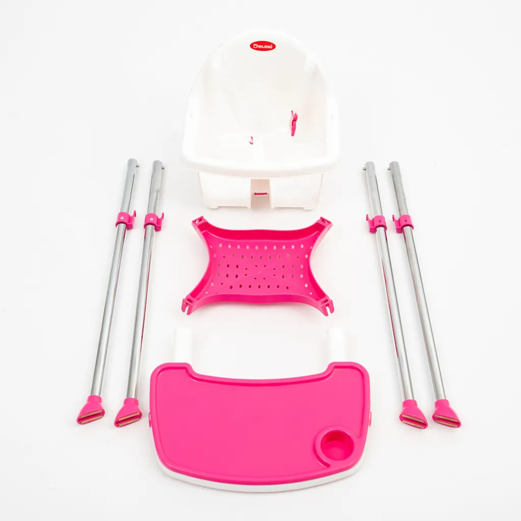 Chaise d'alimentation bébé pliable et compacte en bois blanc naturel - 8