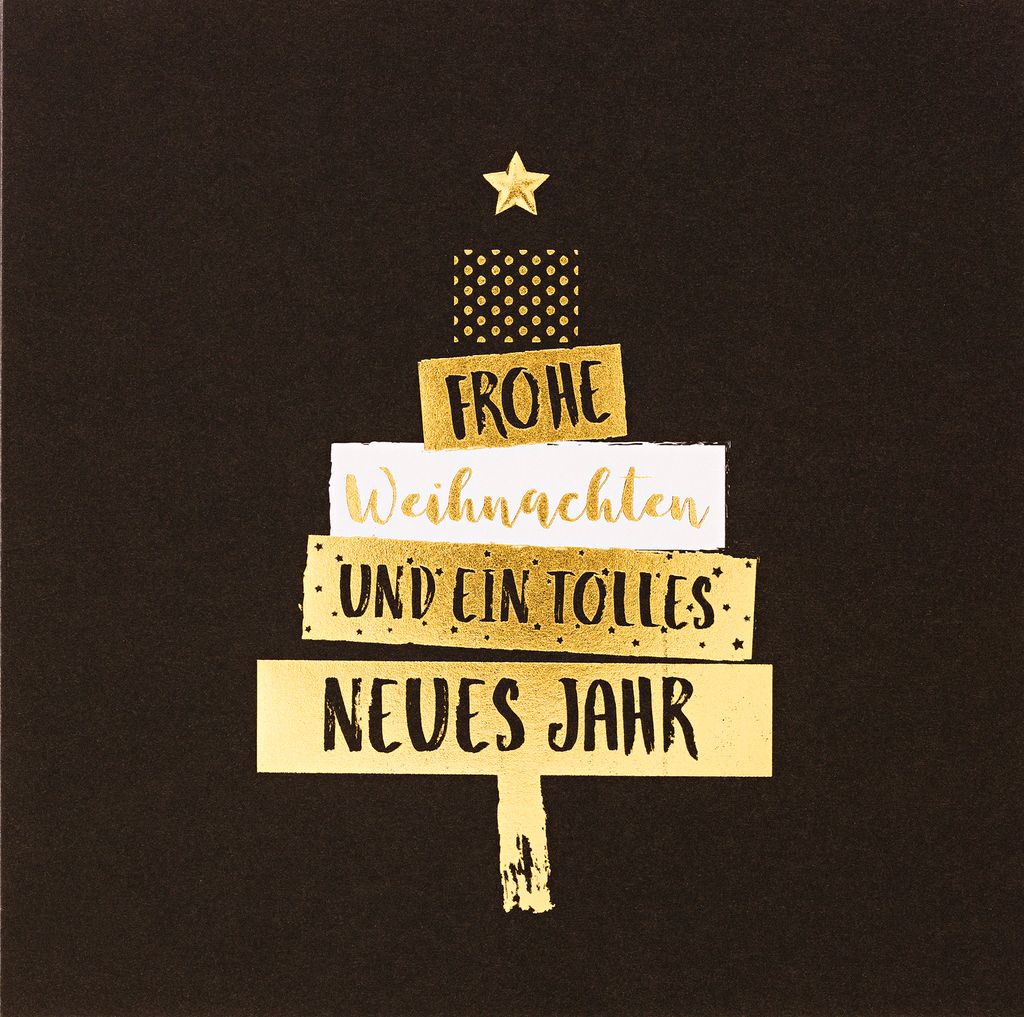 Weihnachten Black Gold Quadratische Glückwunschkarte im Format 15x1